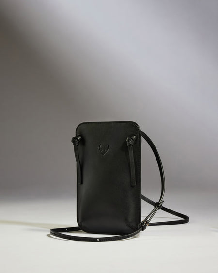 Crossbody Bag in Black Leather - 1914 Collection