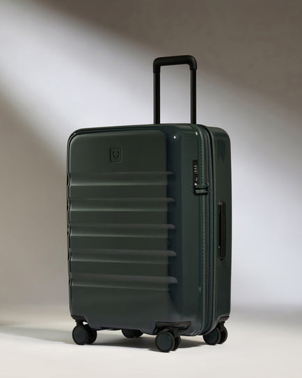 Medium Suitcase in Green Gloss - Icon Stripe