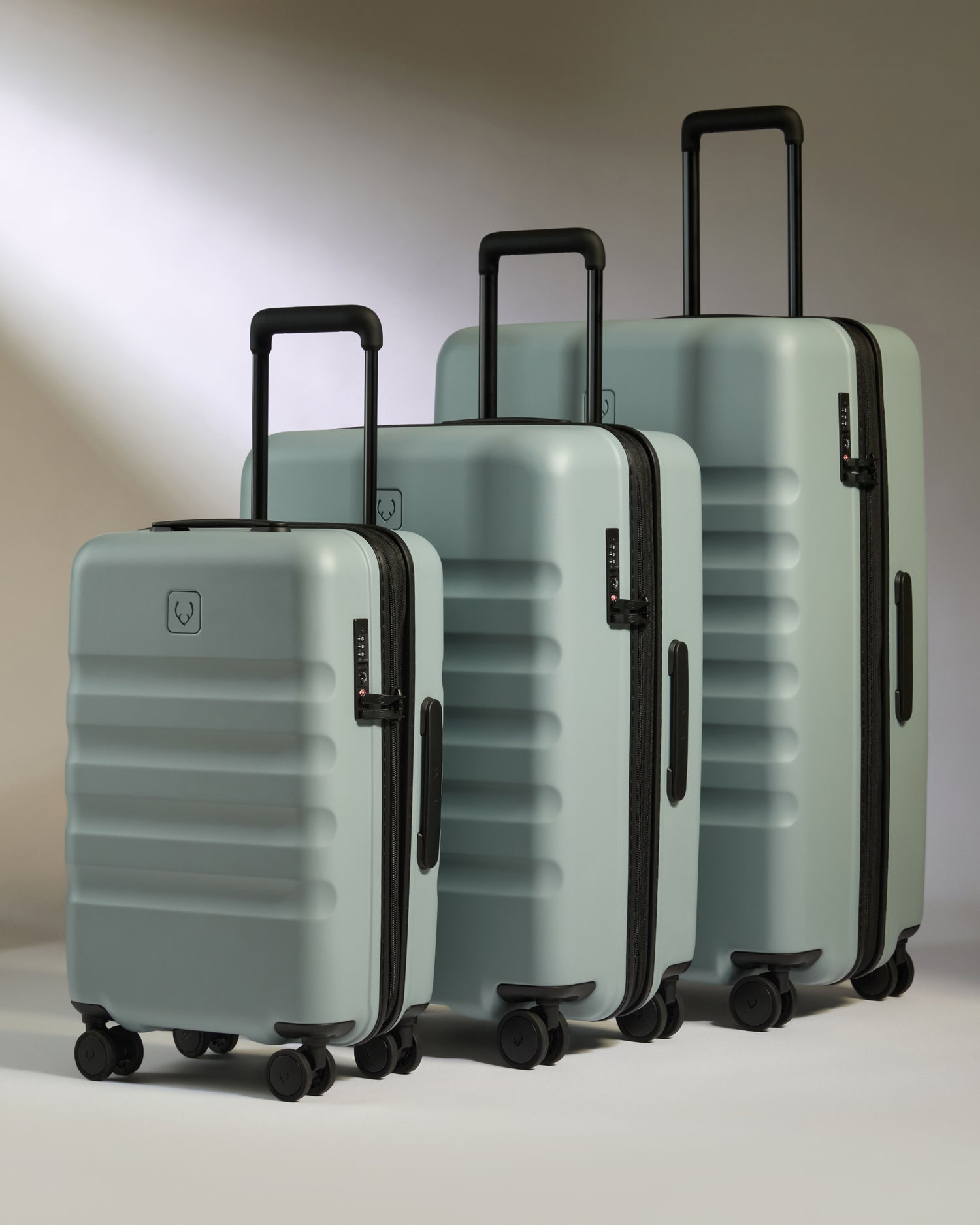 Expandable Carry-on Luggage Set in Mist Blue - Icon Stripe