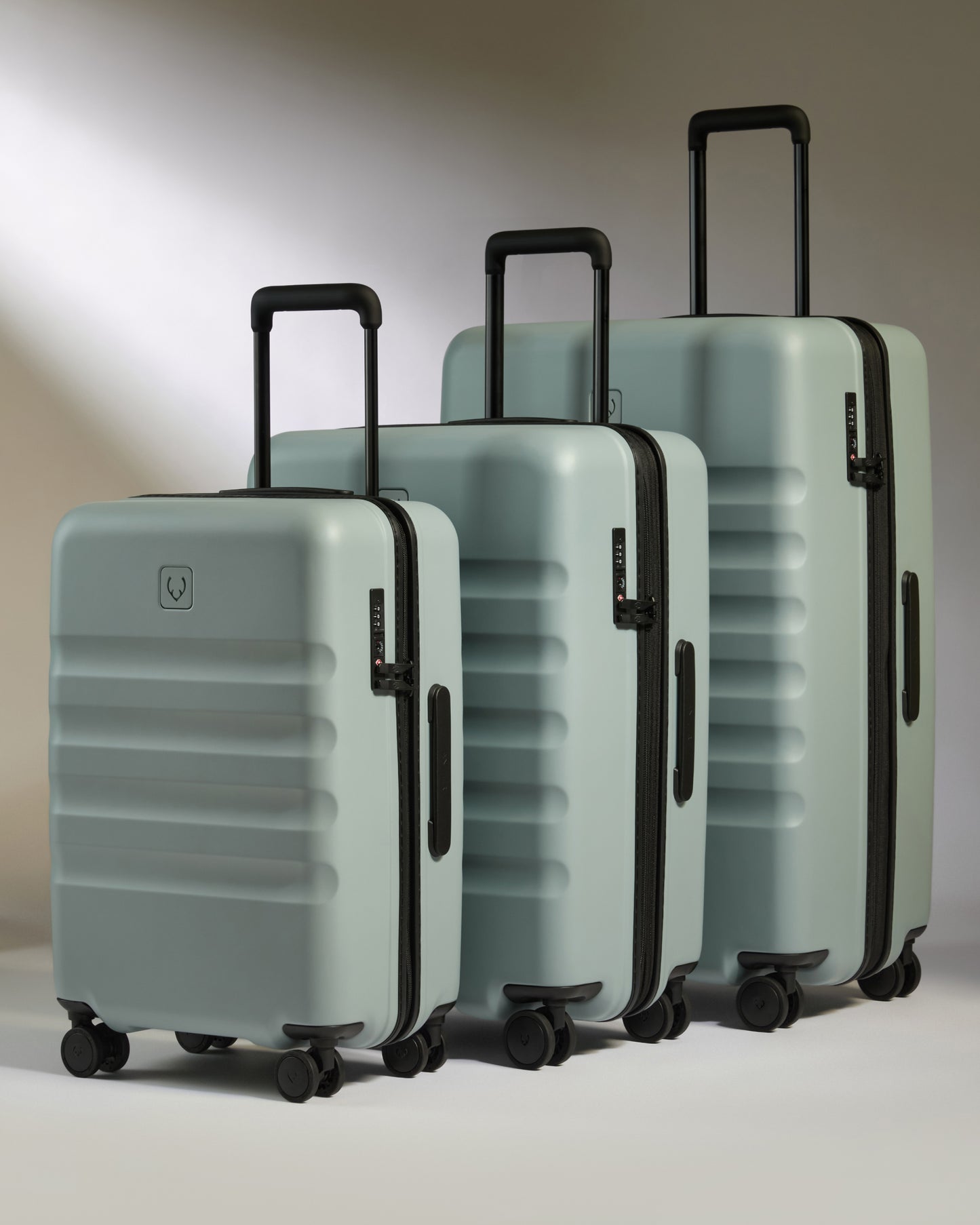 Large Carry-on Luggage Set in Mist Blue - Icon Stripe