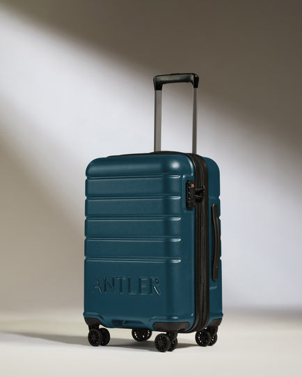 Expandable Carry-on Luggage in Soft Blue - Logo