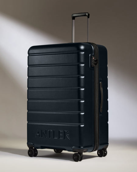 Large Luggage in Dark Navy - Logo