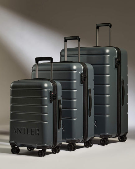 Expandable Carry-on Luggage Set in Granite Grey - Logo