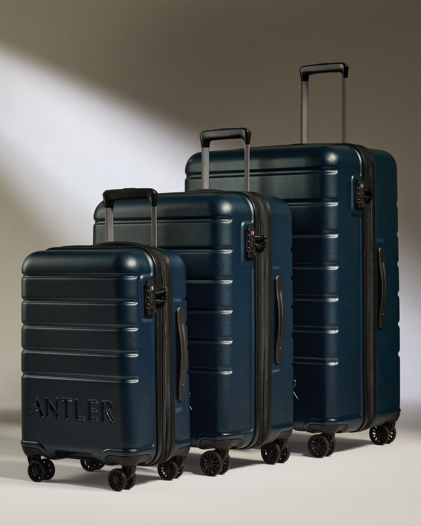 Expandable Carry-on Luggage Set in Midnight Blue - Logo