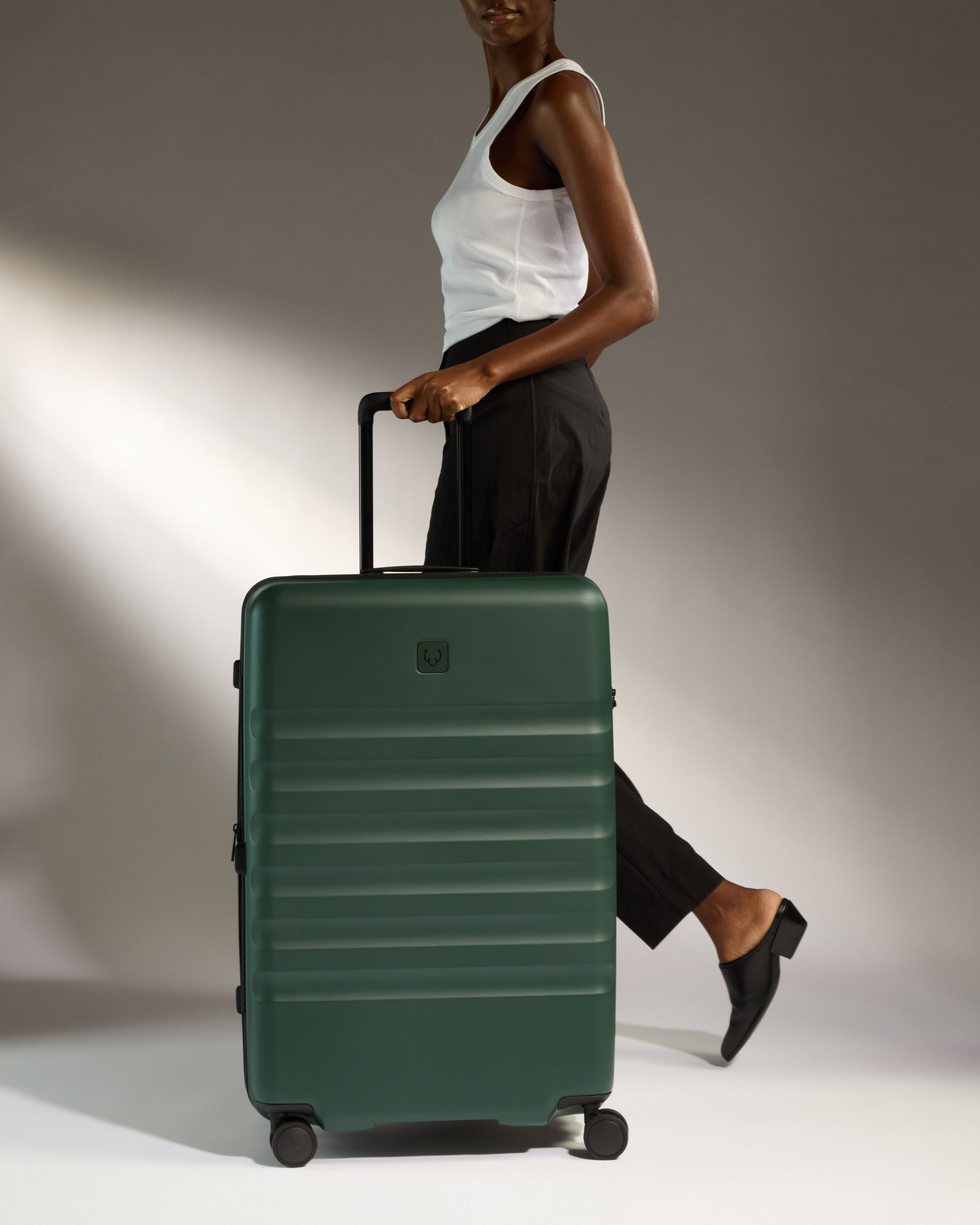 Large Suitcase in Green Icon Stripe Lightweight Hard Shell Suitcase Antler Luggage Australia