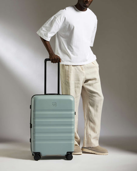 Medium Luggage in Mist Blue - Icon Stripe