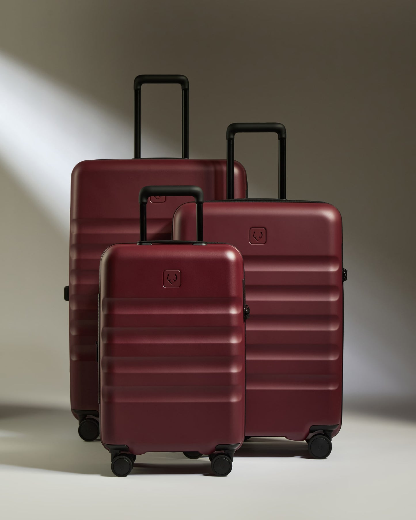 Expandable Carry-on Luggage Set in Cedar Red - Icon Stripe