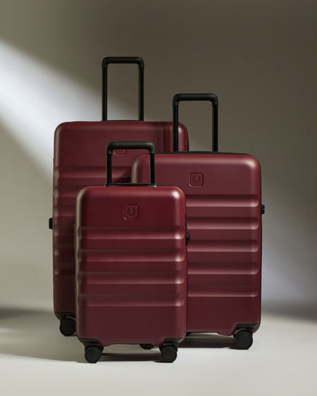 Expandable Carry-on Luggage Set in Cedar Red - Icon Stripe