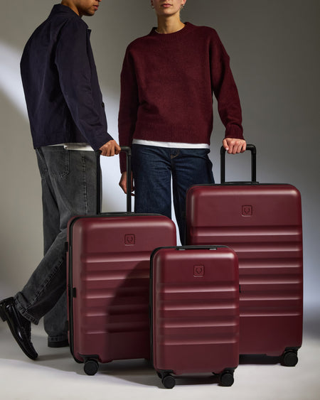 Expandable Carry-on Luggage Set in Cedar Red - Icon Stripe