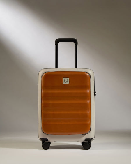 Carry-on with Pocket Suitcase in Tan Leather - 1914 Collection