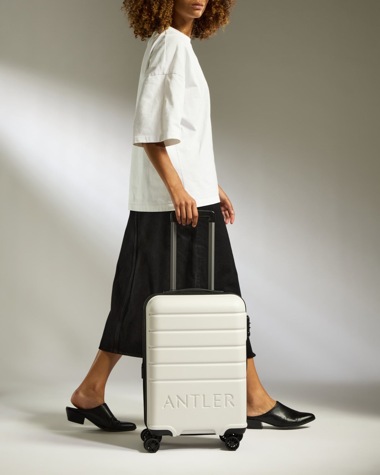 Expandable Carry-on Luggage in Arctic White - Logo