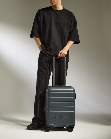 Expandable Carry-on Luggage in Granite Grey - Logo