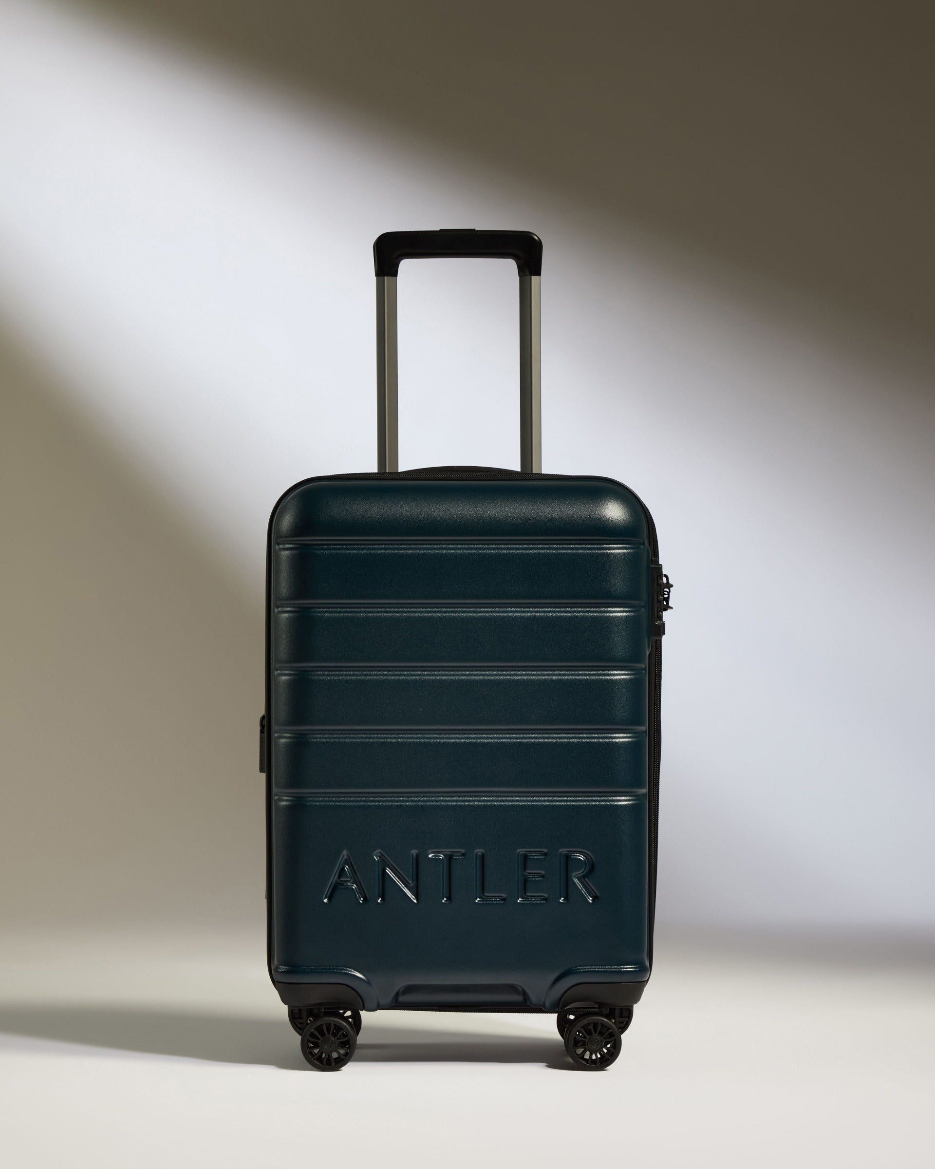 Expandable Carry-on Luggage in Midnight Blue - Logo | Lightweight Hard ...