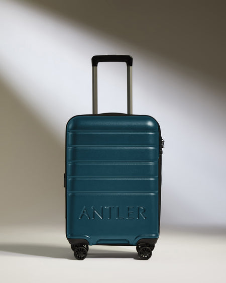 Expandable Carry-on Luggage in Soft Blue - Logo