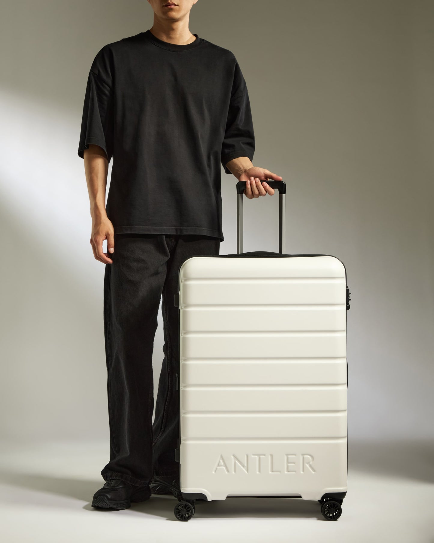 Large Luggage in Arctic White - Logo