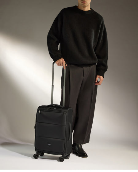 Lightest Carry-on Luggage in Black - Soft Stripe