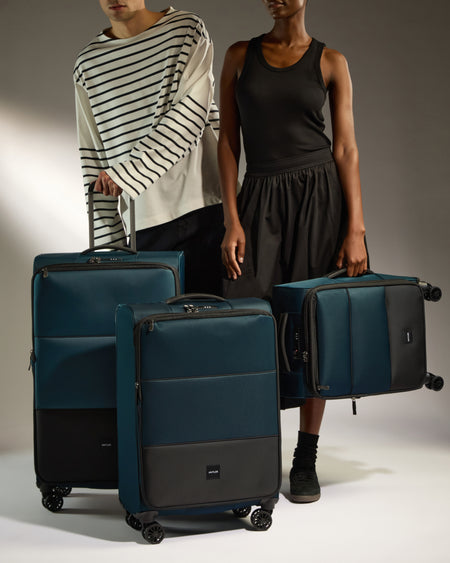 Lightest Carry-on Luggage Set in Indigo - Soft Stripe