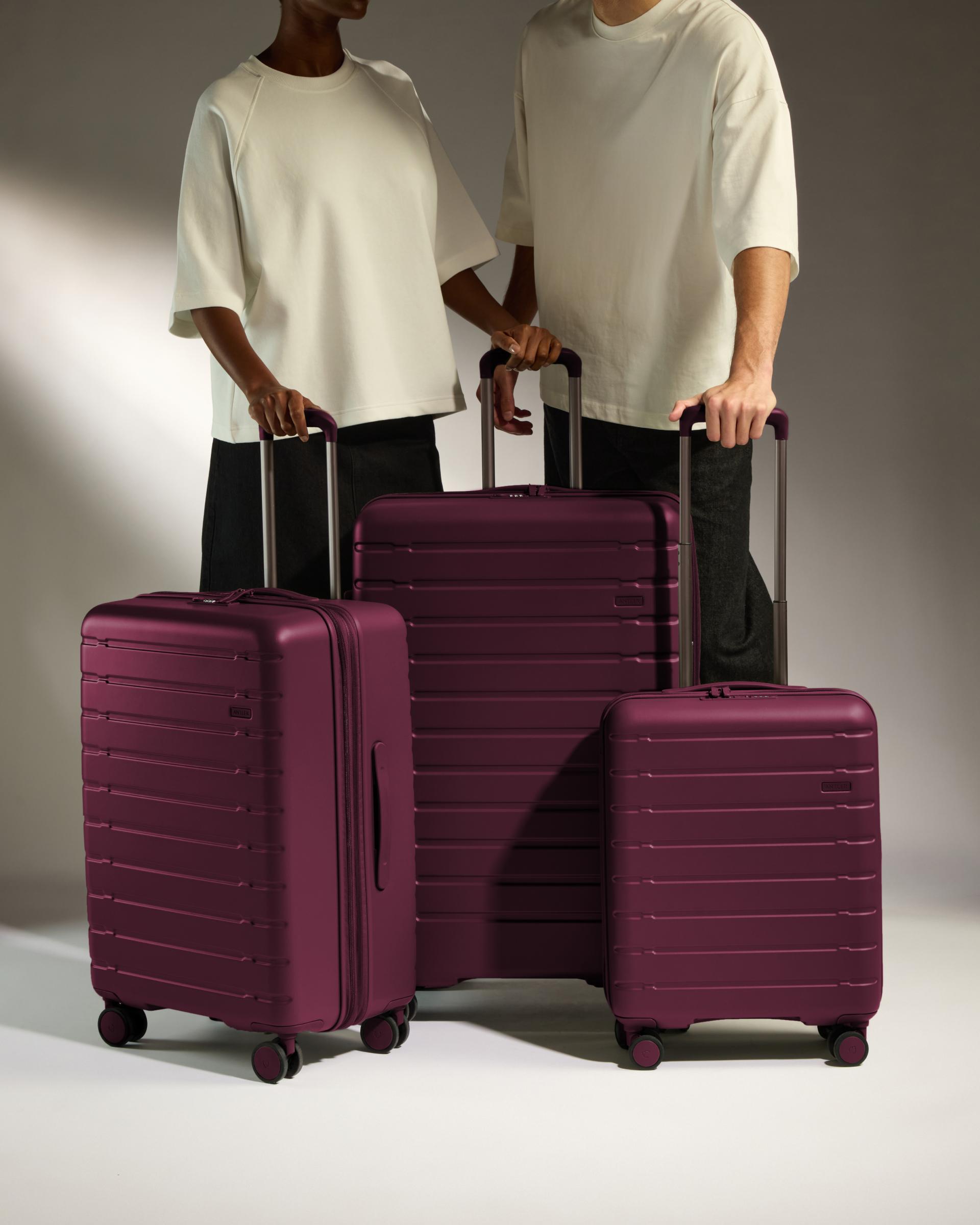 Expandable Carry-on Luggage Set in Berry Red - Stamford 2.0