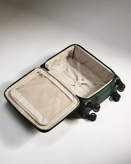 Lightest Carry-on Luggage in Antler Green - Soft Stripe