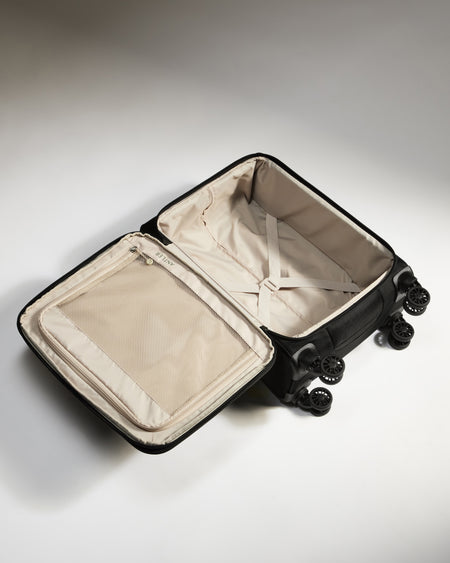 Lightest Carry-on Luggage in Black - Soft Stripe