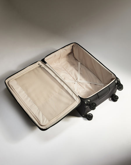 Lightest Large Luggage in Black - Soft Stripe