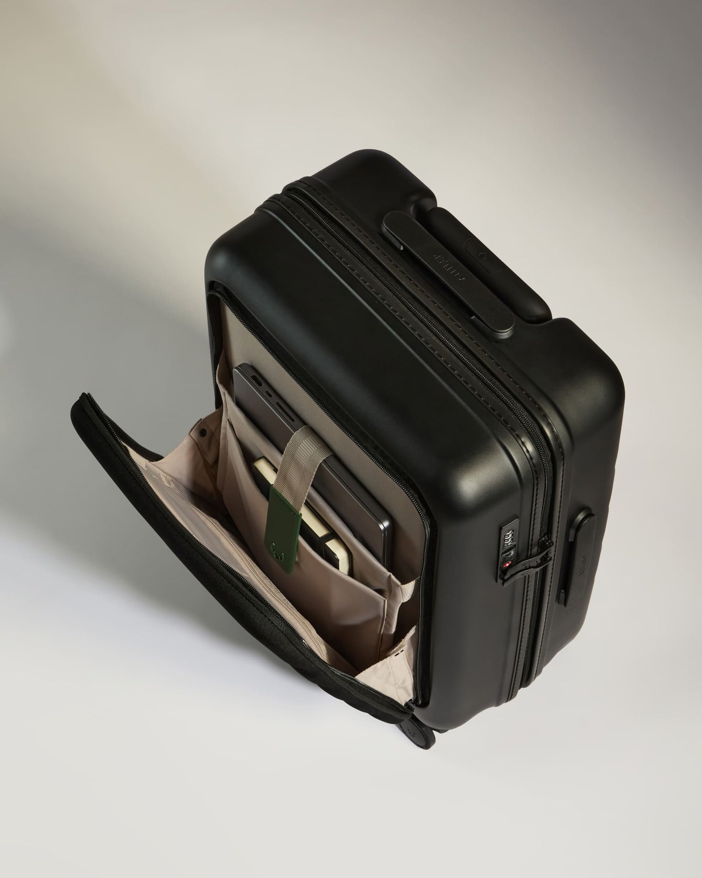 Carry-on with Pocket Luggage in Black - Icon Stripe