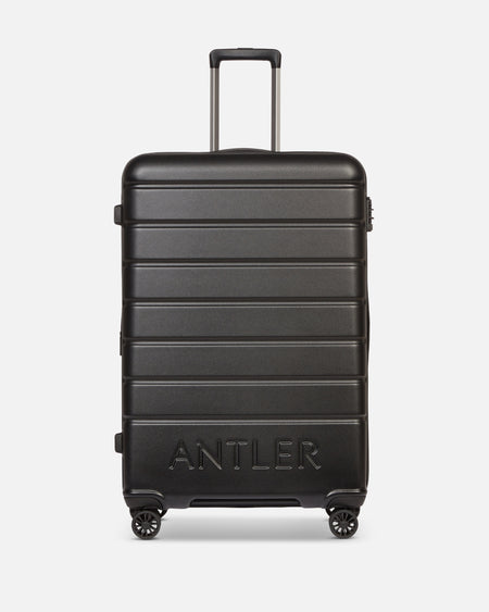 Large Luggage in Black - Logo