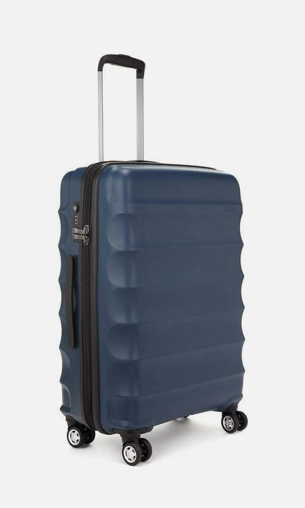 Juno Expandable Carry on Luggage Set in Navy Lightweight Hard Shell Suitcase Antler Luggage Australia