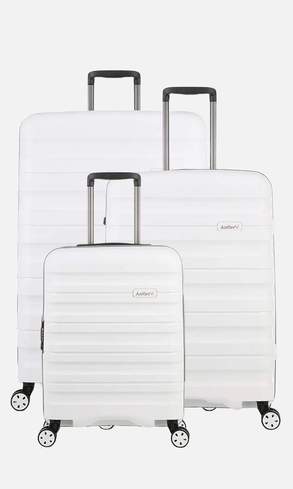 Expandable Carry-on Luggage Set in White - Lincoln