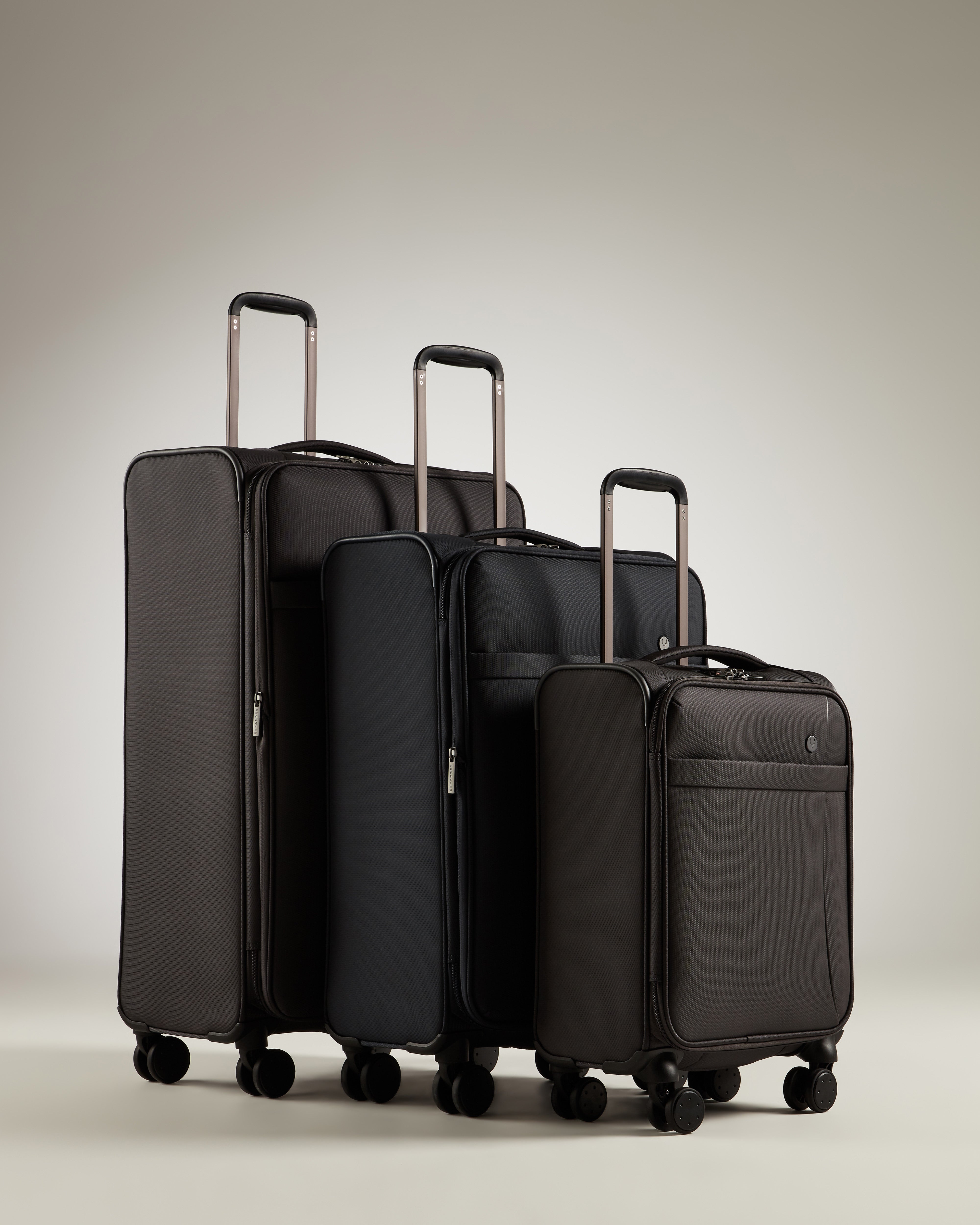 Grey store luggage sets