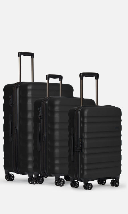 Expandable Carry-on Luggage Set in Black - Clifton